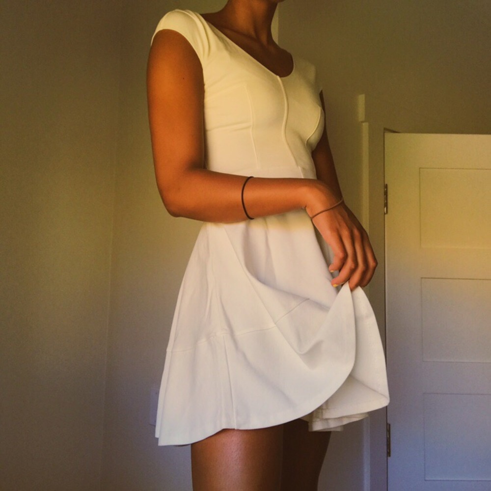 White/cream mini dress formal